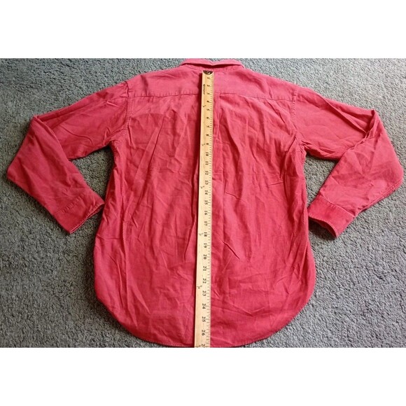 Ralph Lauren Classic Fit Button Down Corduroy Shirt Red Mens L (16-18) Preppy - Picture 5 of 5